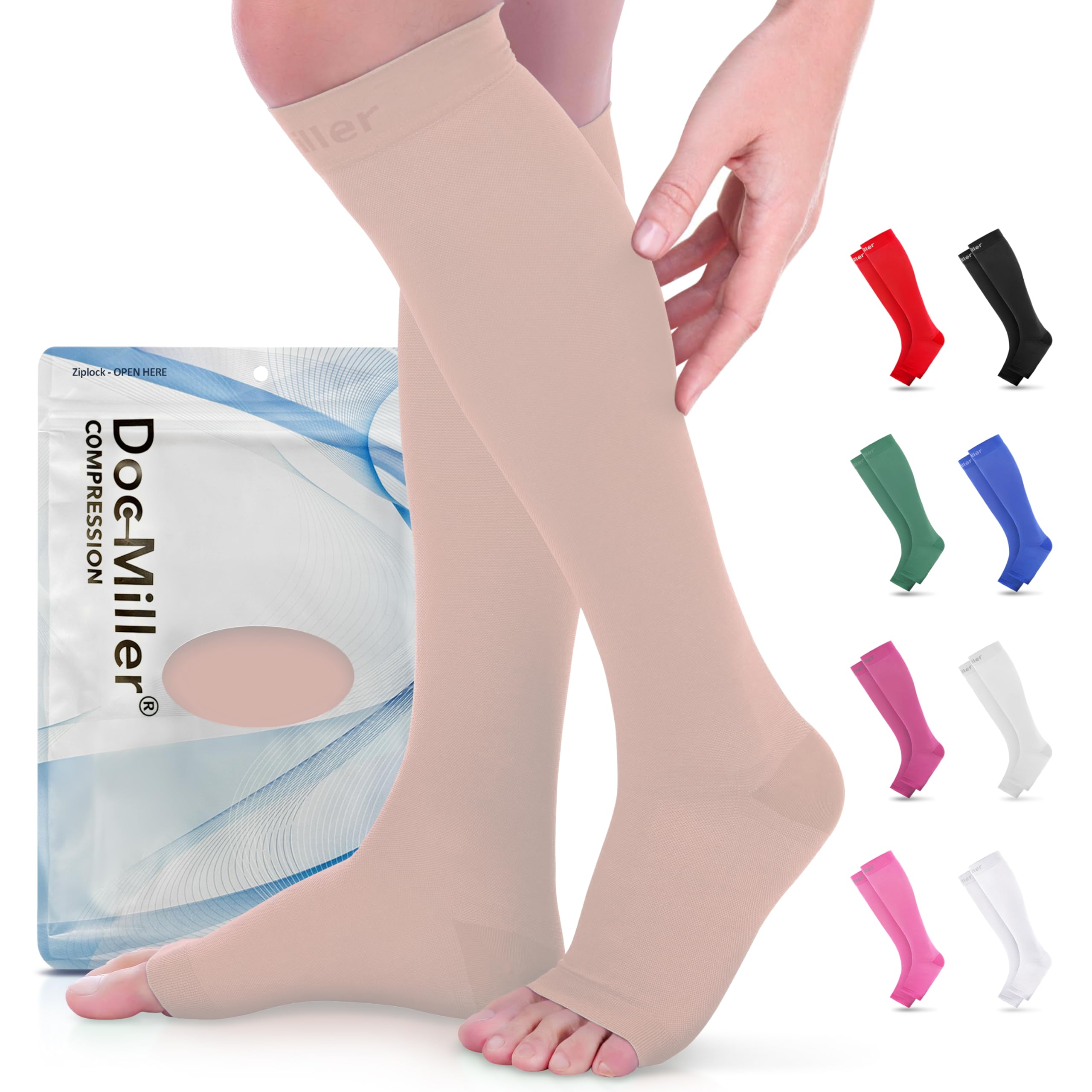 Amazon.com: Doc Miller Open Toe Compression Socks for Women & Men
